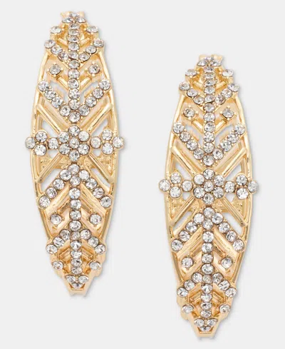 Lonna & Lilly Crystal Pave Snowflake Hoops In White