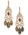 Lonna & Lilly Cubic Zirconia And Glass Stone Gold-tone Chandelier Earrings In Gold