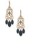 Lonna & Lilly Cubic Zirconia And Glass Stone Gold-tone Chandelier Earrings In Multi