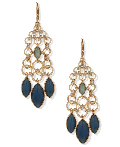 Lonna & Lilly Cubic Zirconia And Glass Stone Gold-tone Chandelier Earrings In Multi