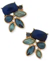 Lonna & Lilly Cubic Zirconia And Recon Stone Gold-tone Cluster Stud Earrings In Blue