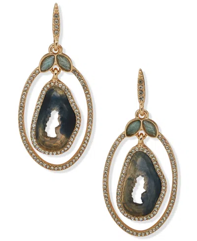 Lonna & Lilly Cubic Zirconia, Glass And Recon Stone Gold-tone Pave Orbital Earrings