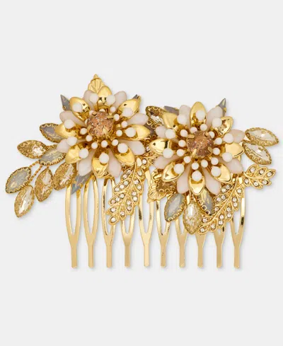 Lonna & Lilly Dynamic White Flower Hair Comb In Gold