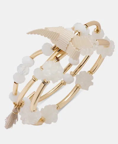 Lonna & Lilly Flower Bead Stretch Bracelets, 3-piece Set In White