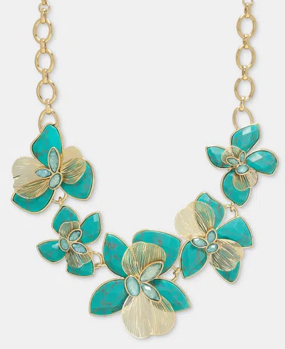 Lonna & Lilly Flower Statement Necklace, 28" In Gold