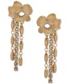 Lonna & Lilly Flower Stone Chain Linear Earrings In White