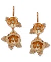 Lonna & Lilly Flower Stone Double Drop Earrings In White