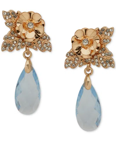 Lonna & Lilly Flower Stone Drop Earrings In Gold