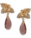 Lonna & Lilly Flower Stone Drop Earrings In Gold