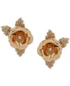 Lonna & Lilly Flower Stone Stud Earrings In White