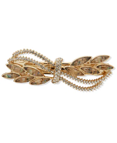 Lonna & Lilly Glass And Abalone Stone Barrette In Gold