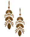 Lonna & Lilly Glass And Resin Stone Branch Linear Earrings In Brown