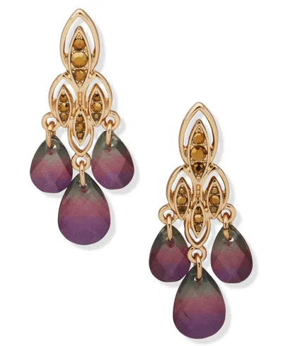 Lonna & Lilly Glass And Resin Stone Chandelier Earrings In Multi