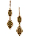 Lonna & Lilly Glass And Resin Stone Double Drop Earrings In Brown