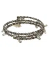 Lonna & Lilly Glass Beads Hematite-tone Drop Coil Bracelet In Gray