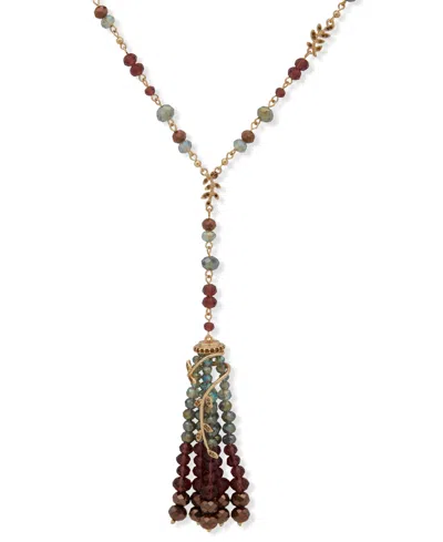 Lonna & Lilly Glass Stone Beaded Tassel Y-necklace In Multi