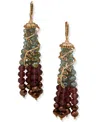 Lonna & Lilly Glass Stone Beaded Vine Linear Earrings In Brown