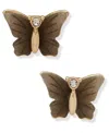 Lonna & Lilly Glass Stone Butterfly Stud Earrings In Gold