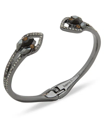 Lonna & Lilly Glass Stone Cluster Cuff Bracelet In Black