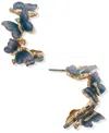 Lonna & Lilly Glass Stone Gold-tone Butterfly Hoop Earrings In Blue