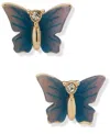 Lonna & Lilly Glass Stone Gold-tone Butterfly Stud Earrings In Gold