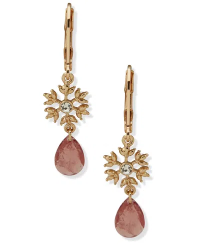Lonna & Lilly Glass Stone Gold-tone Double Drop Earrings