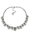 Lonna & Lilly Glass Stone Mixed Metal Drop Frontal Necklace In Black