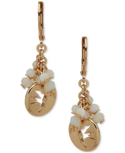 Lonna & Lilly Gold-tone Bead Cluster & Bird Cutout Drop Earrings In Silver