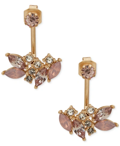 Lonna & Lilly Gold-tone Crystal & Crackled Stone Floater Earrings In Pink