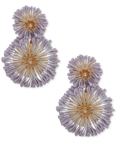 Lonna & Lilly Gold-tone Crystal & Gypsum Flower Drop Earrings In Lt,pas Pur