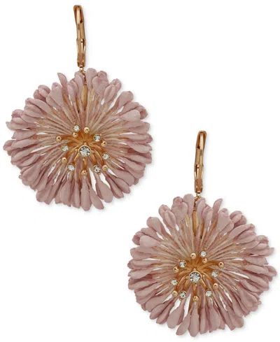Lonna & Lilly Gold-tone Crystal & Gypsum Flower Drop Earrings In Lt,paspink