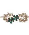 Lonna & Lilly Gold-tone Crystal & Stone Flower Sprig Hair Barrette In Gold