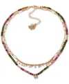 Lonna & Lilly Gold-tone Crystal Butterfly Beaded Layered Necklace, 16" + 3" Extender In Open