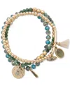 Lonna & Lilly Gold-tone Evil Eye & Hamsa Hand Beaded Stretch Bracelets In Multi