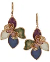 Lonna & Lilly Gold-tone Large Flower Drop Earrings In Multi