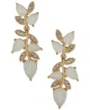 Lonna & Lilly Gold-tone Mixed Stone Branch Linear Drop Earrings In Silver