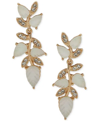 Lonna & Lilly Gold-tone Mixed Stone Branch Linear Drop Earrings In Silver