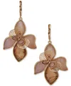 Lonna & Lilly Gold-tone Mixed Stone Flower Drop Earrings In Pink