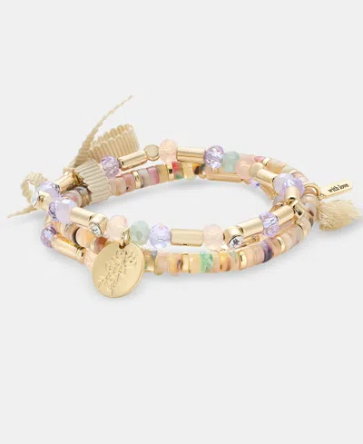 Lonna & Lilly Gold-tone Multi Bead Stretch Bracelet