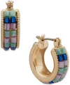 Lonna & Lilly Gold-tone Multi Beaded Small Hoop Earrings, 0.55"