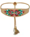 Lonna & Lilly Gold-tone Multicolor Beaded Cuff Slider Bracelet