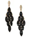 Lonna & Lilly Gold-tone Navette Chandelier Earrings In Black