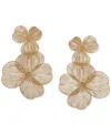 Lonna & Lilly Gold-tone Openwork Flower Double Drop Earrings In Gold