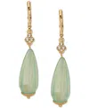 LONNA & LILLY GOLD-TONE PAVE & FLUTED BEAD DROP EARRINGS