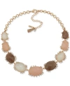 LONNA & LILLY GOLD-TONE PAVE & STONE 16" STATEMENT NECKLACE