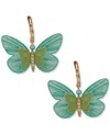 Lonna & Lilly Gold-tone Pave Butterfly Drop Earrings In Blue
