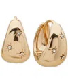 Lonna & Lilly Gold-tone Small Pave Star Puffy Hoop Earrings, 0.5" In Crys
