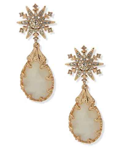 Lonna & Lilly Gold-tone Snowflake Post Drop Earrings
