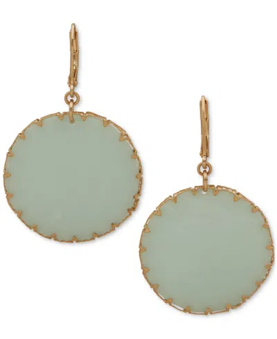 Lonna & Lilly Gold-tone Stone Disc Drop Earrings