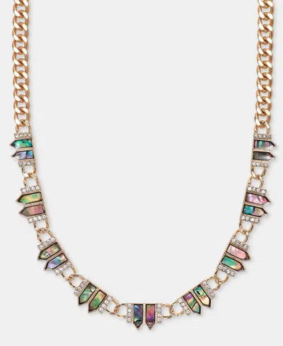 Lonna & Lilly Gold-tone Chain Stone Frontal Necklace